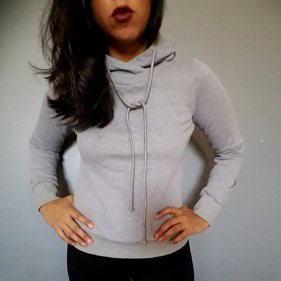 ANDREA GRAY LACE UP BACK SWEATSHIRT - Picture 2 of 7